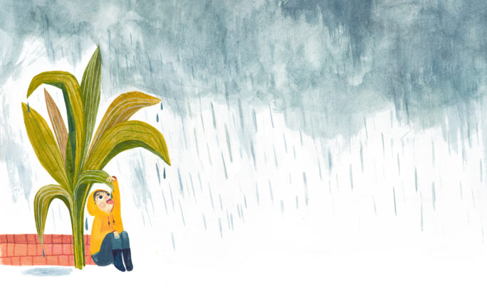 Obraz Główny: Ilustracja Marii Dek do książki „Voilà la pluie”