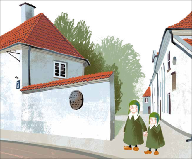 Ilustracja z książki „Gdańsk dla młodych podróżników” Jacka Friedricha i Adama Pękalskiego – dawny Dom Sierot, który będzie Domem Literatury 