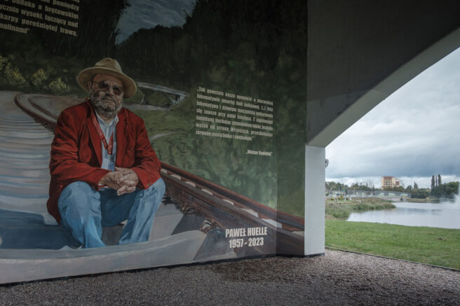 Mural pod wiaduktem PKM w Brętowie, namalowany przez Iwo Arabskiego i Jakuba Morozowskiego, fot. Łukasz Głowala