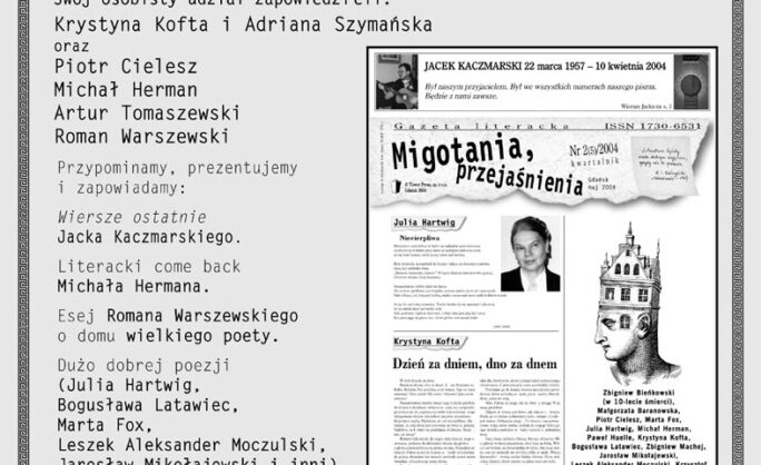 Obraz Główny: Zaproszenie do Turbota na promocję 5 numeru gazety literackiej „Migotania, Przejaśnienia”, 2004 (z archiwum Władysława Zawistowskiego)